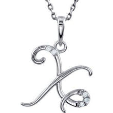 Charger l&#39;image dans la galerie, Sterling Silver .03 CTW Diamond Initial X 18&quot; Necklace
