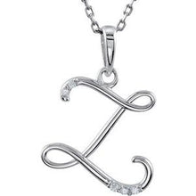 Charger l&#39;image dans la galerie, Sterling Silver .03 CTW Diamond Initial Z 18&quot; Necklace
