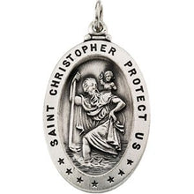 Load image into Gallery viewer, Sterling Silver 29x20 mm St. Christopher Medal

