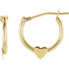 Load image into Gallery viewer, Youth Hoop Earrings with Heart
