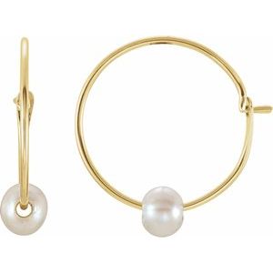 Freshwater Cultured Petite Pearl Hoop Earrings