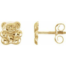 Charger l&#39;image dans la galerie, 14K Yellow Teddy Bear Earrings
