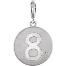 Load image into Gallery viewer, Sterling Silver .005 CT Diamond &quot;8&quot; Disc Charm
