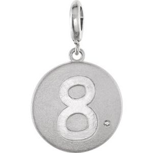 Sterling Silver .005 CT Diamond "8" Disc Charm