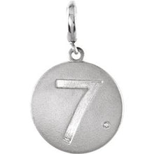 Charger l&#39;image dans la galerie, Sterling Silver .005 CT Diamond &quot;7&quot; Disc Charm
