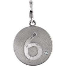 Charger l&#39;image dans la galerie, Sterling Silver .005 CT Diamond &quot;6&quot; Disc Charm
