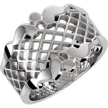 Load image into Gallery viewer, Sterling Silver 14.5 mm Latticework Band
