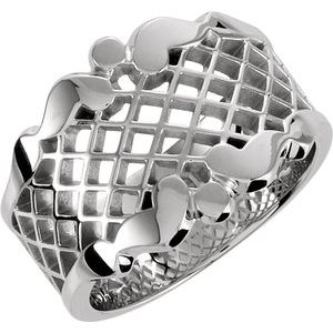 Sterling Silver 14.5 mm Latticework Band