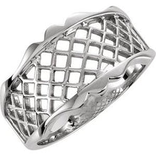 Load image into Gallery viewer, Sterling Silver Lattice Design Band

