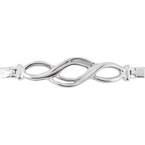 Sterling Silver Woven-Design Bracelet Center