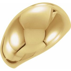 18K Yellow 14 mm Dome Ring