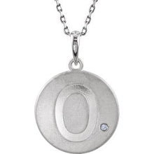 Charger l&#39;image dans la galerie, Sterling Silver .005 CT Diamond Numeral 0 Disc 18&quot; Necklace
