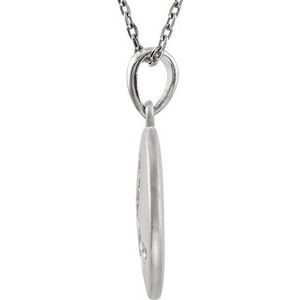Sterling Silver .005 CT Diamond Numeral 3 Disc 18" Necklace