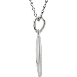Sterling Silver .005 CT Diamond Numeral 6 Disc 18" Necklace