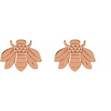 Load image into Gallery viewer, 14K Rose Bumblebee Earrings
