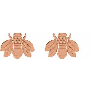 14K Rose Bumblebee Earrings