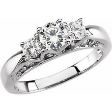 Charger l&#39;image dans la galerie, Bague de fiançailles en diamant 14K blanc 1 1/5 CTW
