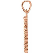 Load image into Gallery viewer, 14K Rose 13.5x9.4 mm Beaded Cross Pendant
