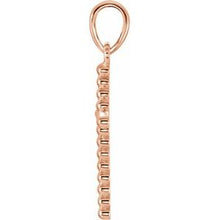 Load image into Gallery viewer, 14K Rose 17.5x12.1 mm Beaded Cross Pendant
