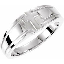 Load image into Gallery viewer, Sterling Silver 8 mm Grooved Cross Band Size 11
