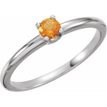 Charger l'image dans la galerie, Sterling Silver Imitation Citrine "November" Youth Birthstone Ring
