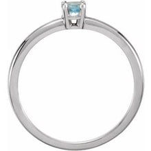 Load image into Gallery viewer, Sterling Silver Imitation Aquamarine "March" Youth Birthstone Ring

