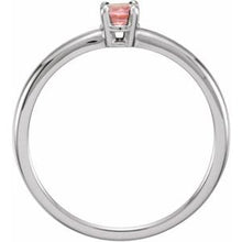 Charger l'image dans la galerie, Sterling Silver Imitation Pink Tourmaline "October" Youth Birthstone Ring

