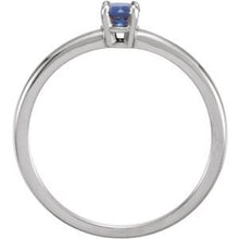 Load image into Gallery viewer, Sterling Silver Imitation Blue Sapphire "September" Youth Birthstone Ring
