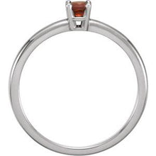 Charger l'image dans la galerie, Sterling Silver Imitation Mozambique Garnet "January" Youth Birthstone Ring
