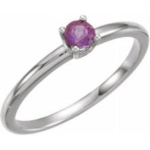 Charger l'image dans la galerie, Sterling Silver Imitation Amethyst "February" Youth Birthstone Ring
