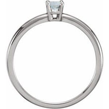 Load image into Gallery viewer, Sterling Silver Imitation Blue Zircon "December" Youth Birthstone Ring
