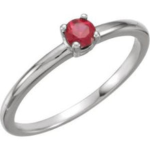 Charger l'image dans la galerie, Sterling Silver Imitation Ruby "July" Youth Birthstone Ring

