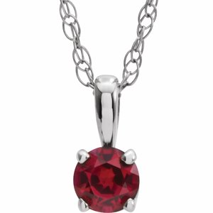 Youth Solitaire Birthstone Necklace or Pendant  