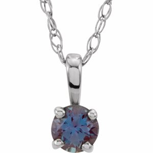 Youth Solitaire Birthstone Necklace or Pendant  