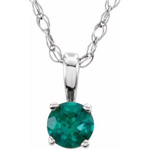 Youth Solitaire Birthstone Necklace or Pendant  