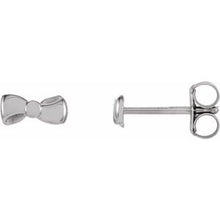 Load image into Gallery viewer, 14K White 6.5x3.1 mm Bow Earrings
