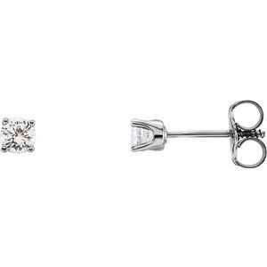 Sterling Silver 3 mm Round Imitation Diamond Youth Birthstone Earrings