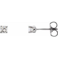 Load image into Gallery viewer, 14K White 3 mm Round White Sapphire Youth Birthstone Earrings
