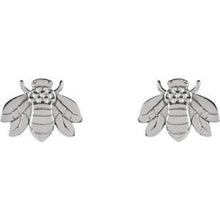 Load image into Gallery viewer, 14K White Bumblebee Earrings
