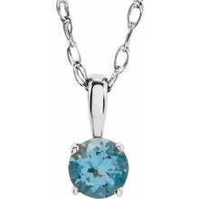 Charger l&#39;image dans la galerie, 14K White Swiss Blue Topaz 14&quot; Necklace
