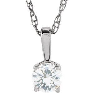 Youth Solitaire Birthstone Necklace or Pendant  