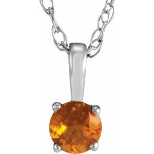 Youth Solitaire Birthstone Necklace or Pendant  