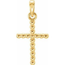 Load image into Gallery viewer, 14K Yellow 13.5x9.4 mm Beaded Cross Pendant
