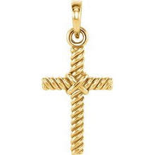 Load image into Gallery viewer, 14K Yellow 13.5x8.6 mm Rope Cross Pendant
