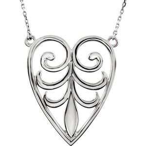 Filigree Heart Necklace or Center