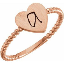 Charger l'image dans la galerie, Continuum Sterling Silver Heart Engravable Beaded Ring
