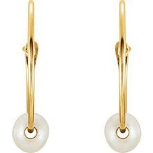 Load image into Gallery viewer, Freshwater Cultured Petite Pearl Hoop Earrings
