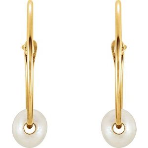 Freshwater Cultured Petite Pearl Hoop Earrings