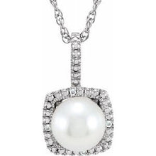 Charger l&#39;image dans la galerie, Sterling Silver 6.5-7 mm Freshwater Cultured Pearl &amp; .015 CTW Diamond 18&quot; Necklace
