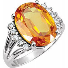 Charger l'image dans la galerie, Sterling Silver 14x10 mm Oval Accented Ring Mounting
